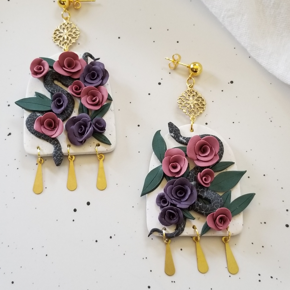 Handcrafted polymer clay earrings